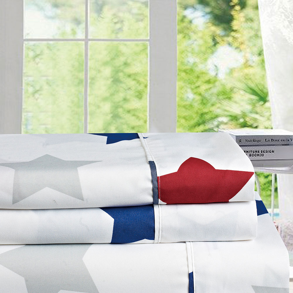 3/4pcs luxo 100% poliéster anti-rugas e anti-manchas microfibra impresso conjunto de lençóis conjunto de cama
